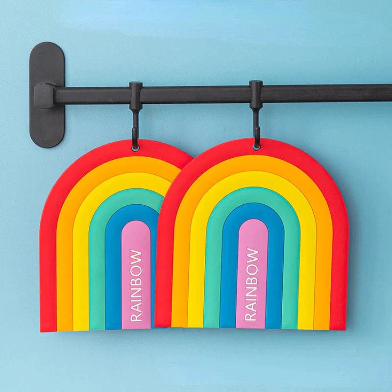 Suporte de Panela em Silicone Colorido - Design Arco-Íris