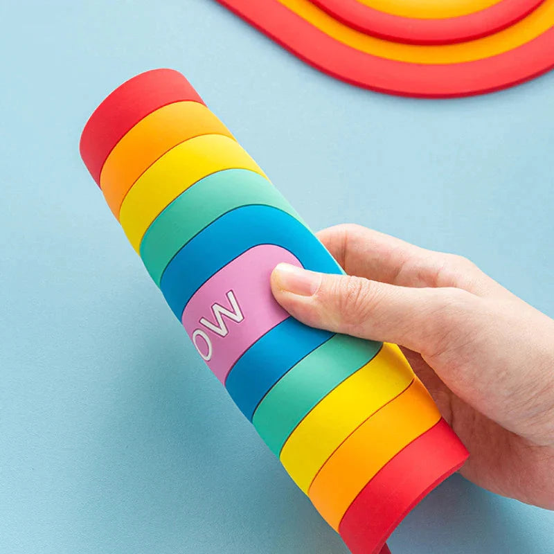 Suporte de Panela em Silicone Colorido - Design Arco-Íris