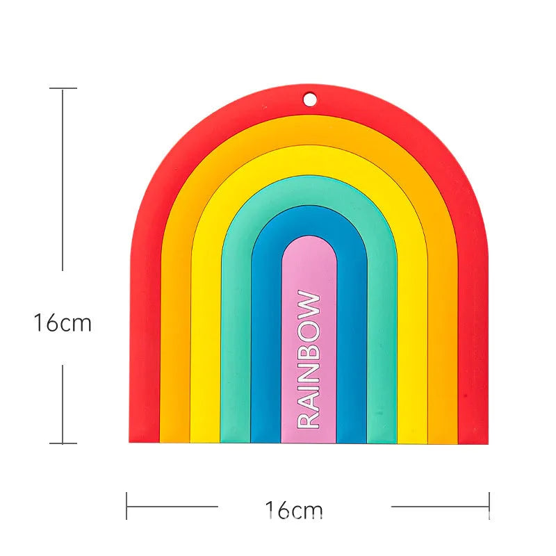 Suporte de Panela em Silicone Colorido - Design Arco-Íris