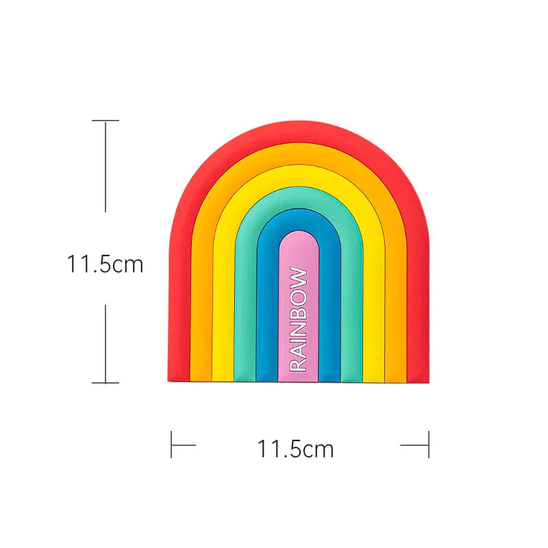 Suporte de Panela em Silicone Colorido - Design Arco-Íris