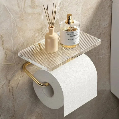 Suporte de Papel Higiênico - Design Elegante em Ouro e Prata