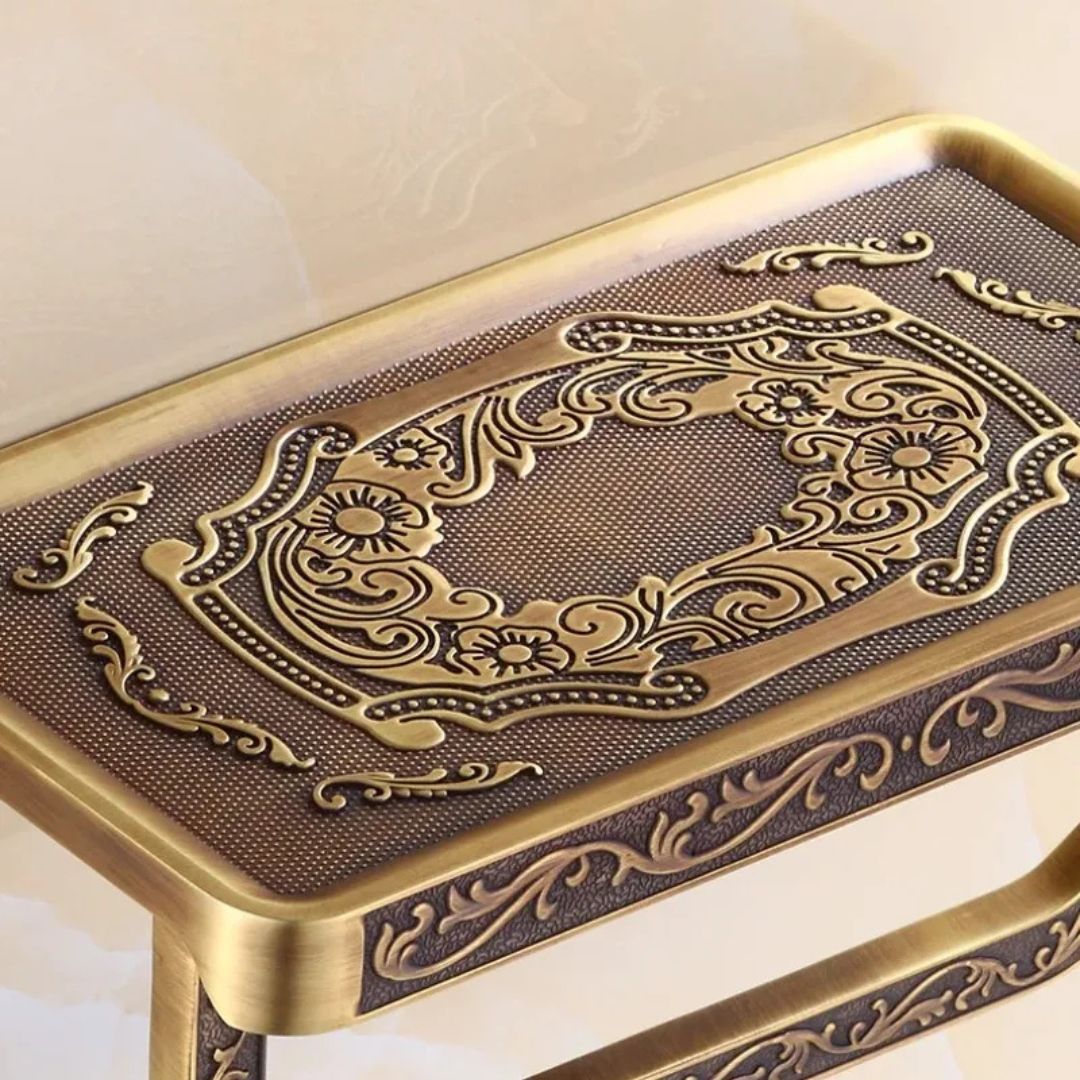 Suporte de Papel Higiênico de Parede Dourado - Organizador para Banheiro