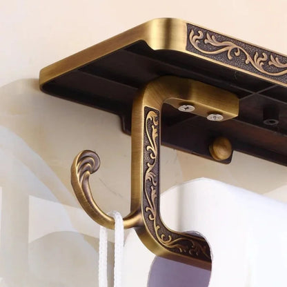 Suporte de Papel Higiênico de Parede Dourado - Organizador para Banheiro