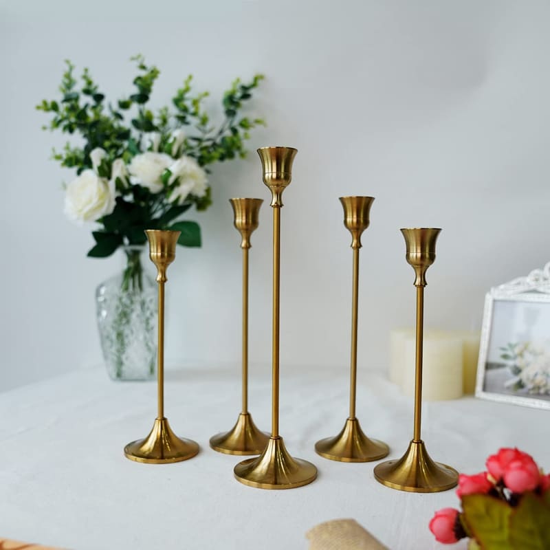 Suporte de Velas Retro Decorativo - Castiçais Elegantes para Decoração de Interiores