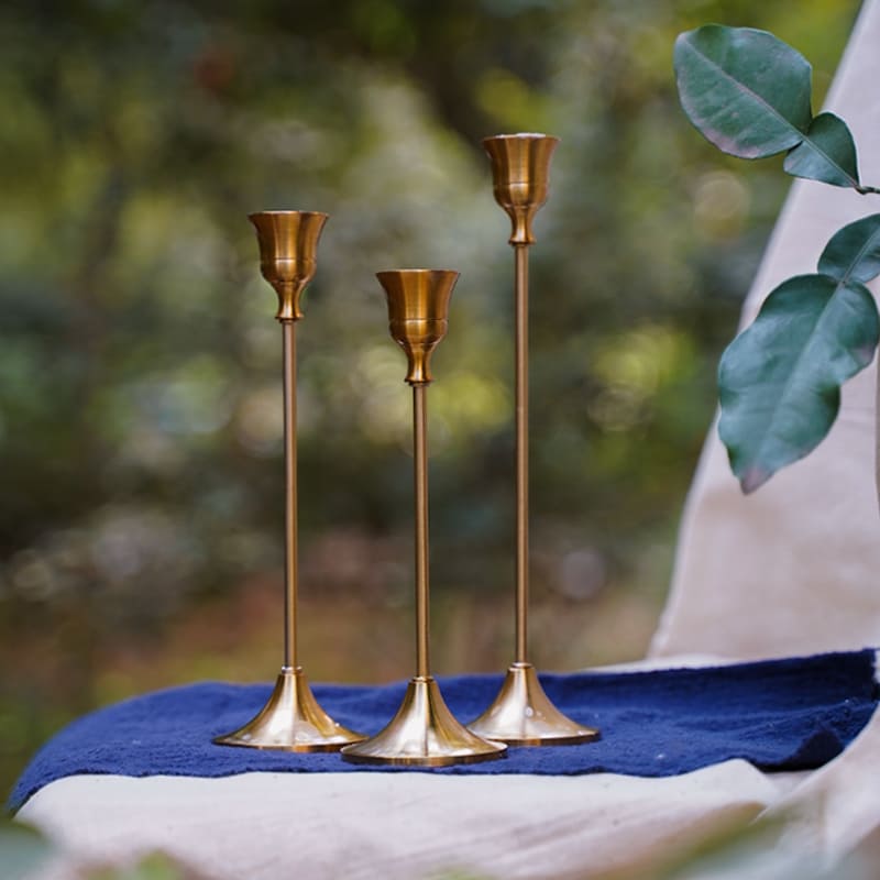 Suporte de Velas Retro Decorativo - Castiçais Elegantes para Decoração de Interiores