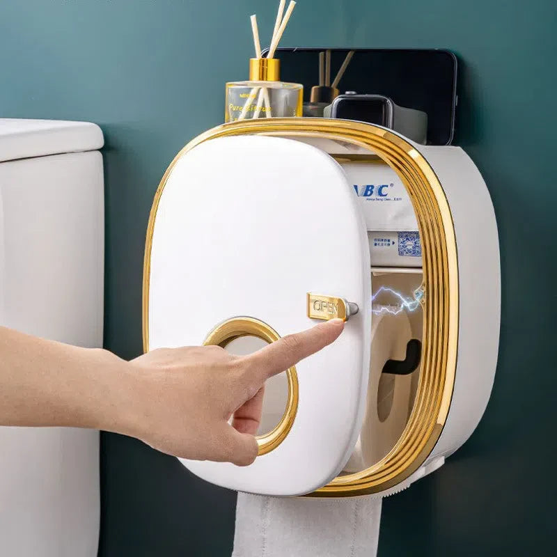 Suporte para Papel Higiênico com Dispenser - Organizador de Banheiro