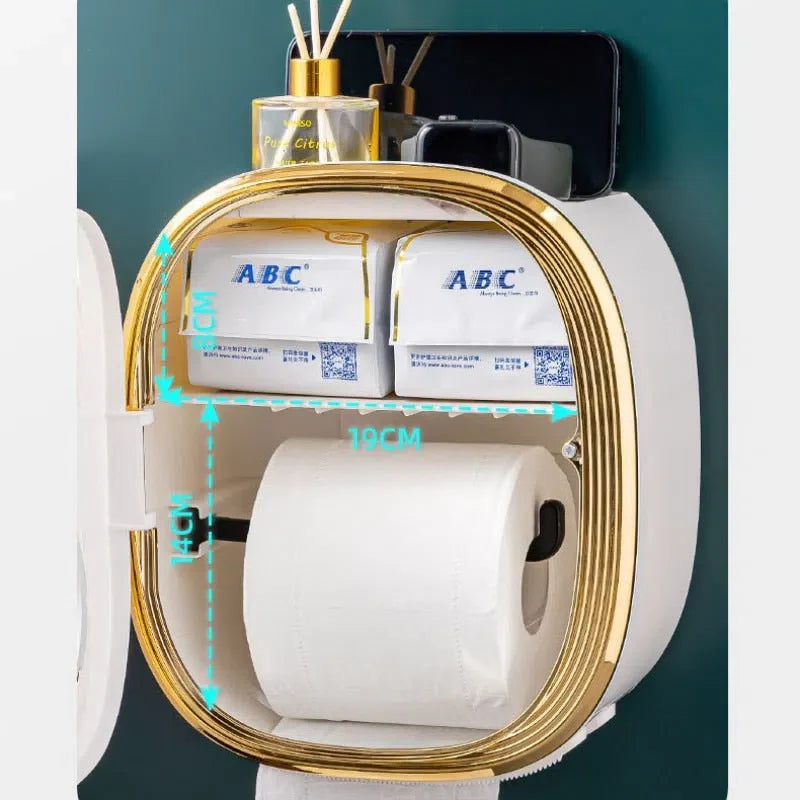 Suporte para Papel Higiênico com Dispenser - Organizador de Banheiro