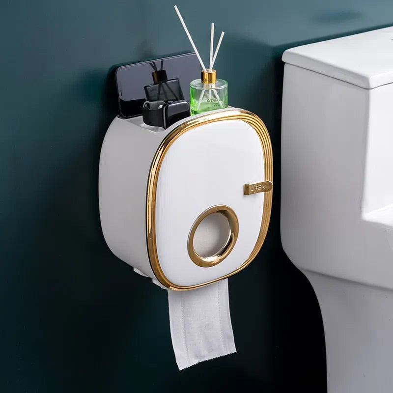 Suporte para Papel Higiênico com Dispenser - Organizador de Banheiro
