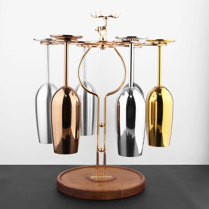 Suporte para Taças de Vinho e Champanhe para Bar em Casa - Acessório de Decoração