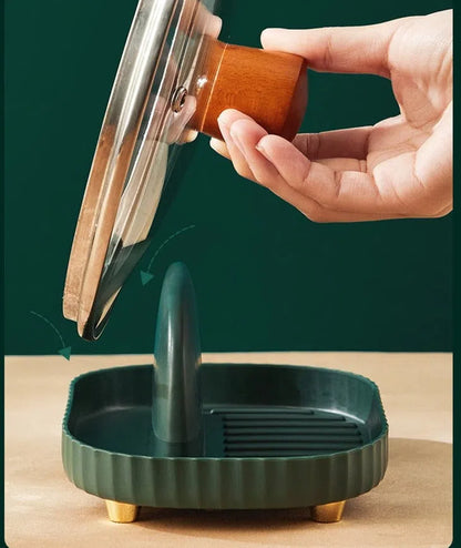 Suporte para Tampa e Descanso para Colher de Cozinha