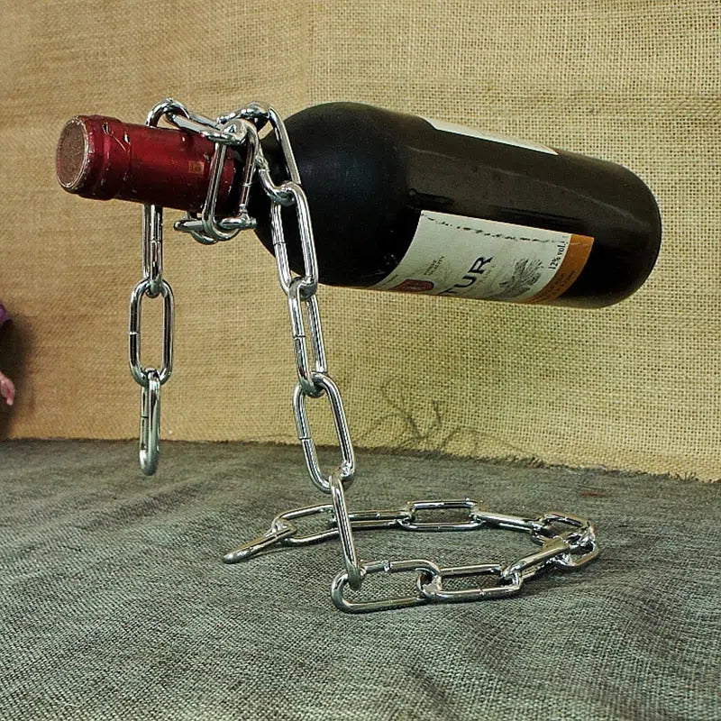 Suporte para Vinhos Corrente ou Corda Mágica - Organizador de Garrafas