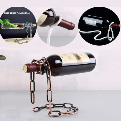 Suporte para Vinhos Corrente ou Corda Mágica - Organizador de Garrafas