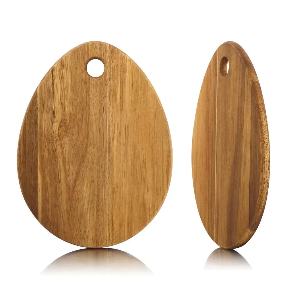 Tábua de Corte de Madeira Acácia em Formato de Gota - Utensílio de Cozinha