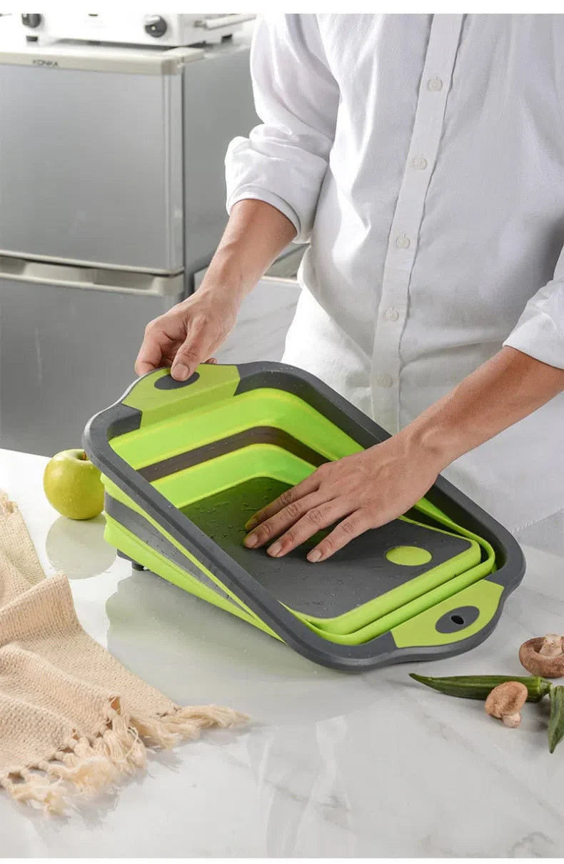 Tábua de Cozinha Multifuncional e Dobrável - Ideal para Cortar e Preparar Alimentos
