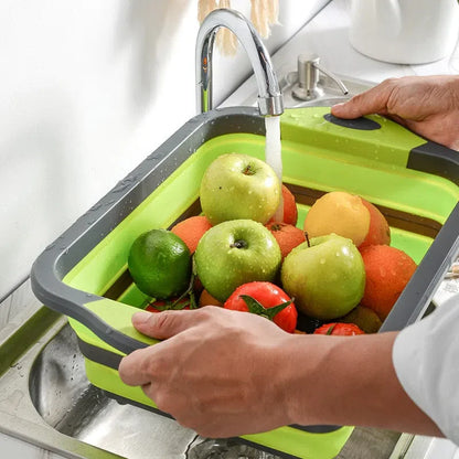 Tábua de Cozinha Multifuncional e Dobrável - Ideal para Cortar e Preparar Alimentos