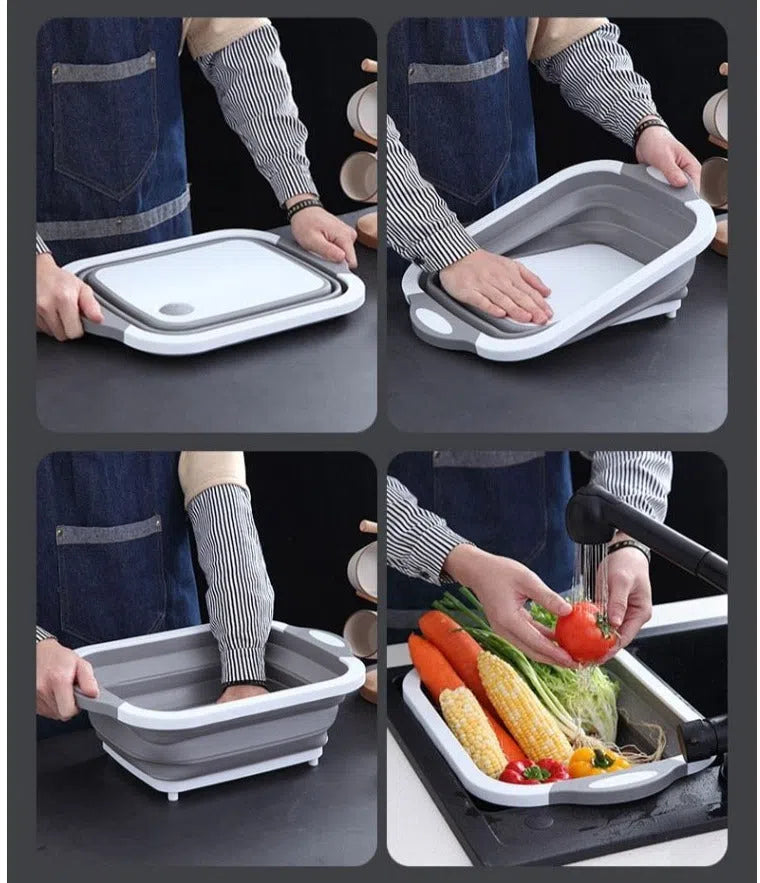 Tábua de Cozinha Multifuncional e Dobrável - Ideal para Cortar e Preparar Alimentos