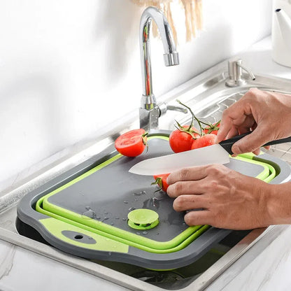 Tábua de Cozinha Multifuncional e Dobrável - Ideal para Cortar e Preparar Alimentos
