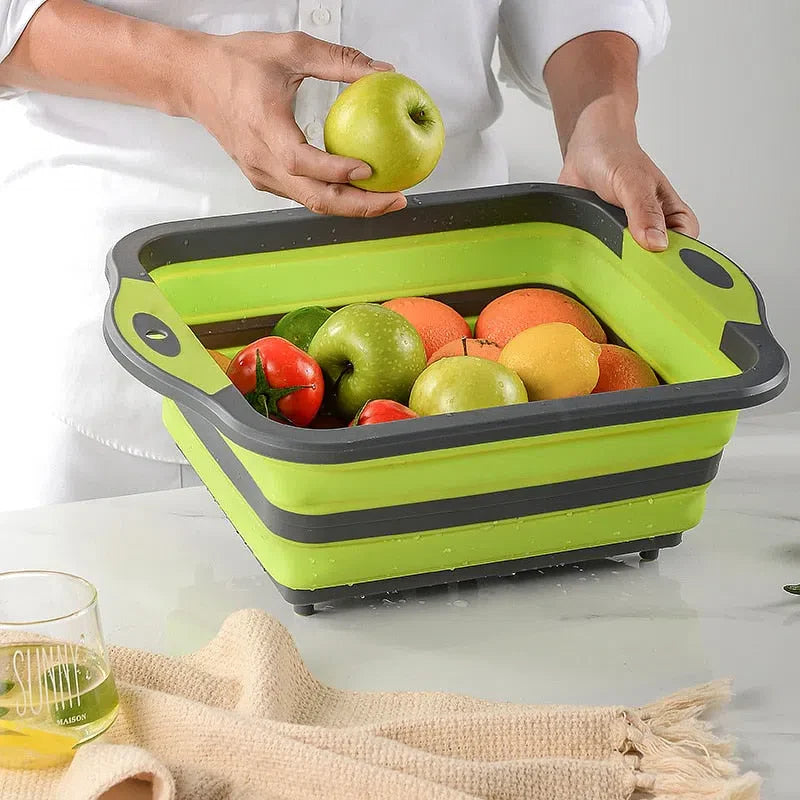 Tábua de Cozinha Multifuncional e Dobrável - Ideal para Cortar e Preparar Alimentos