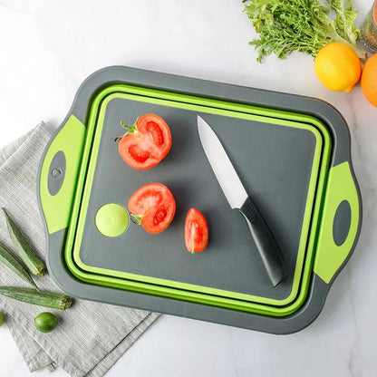 Tábua de Cozinha Multifuncional e Dobrável - Ideal para Cortar e Preparar Alimentos