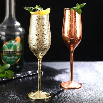 Taça de Champanhe Espumante Colorida de Inox para Bar em Casa