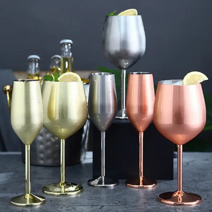 Taça de Champanhe Espumante Colorida de Inox para Bar em Casa