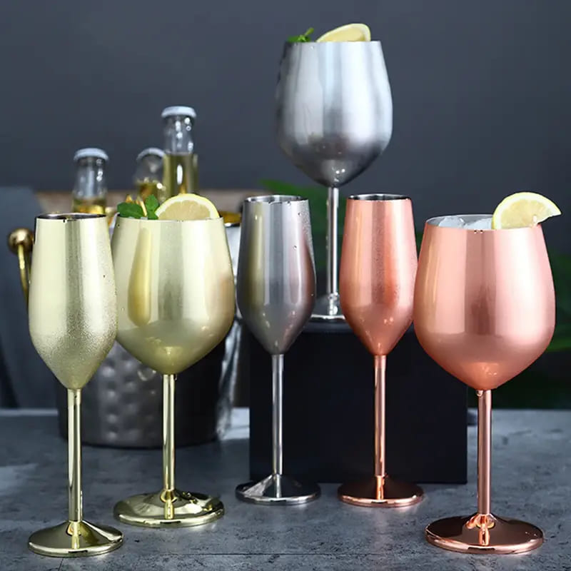 Taça de Champanhe Espumante Colorida de Inox para Bar em Casa