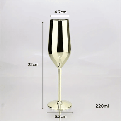 Taça de Champanhe Espumante Colorida de Inox para Bar em Casa