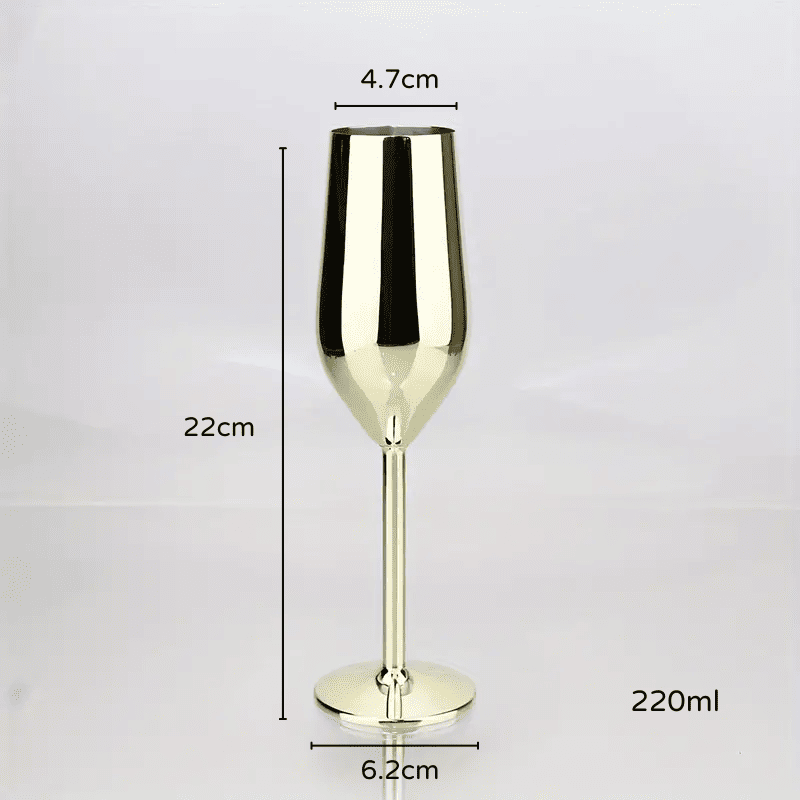 Taça de Champanhe Espumante Colorida de Inox para Bar em Casa