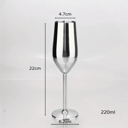 Taça de Champanhe Espumante Colorida de Inox para Bar em Casa