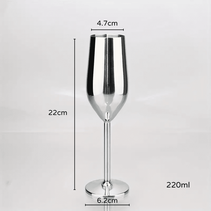 Taça de Champanhe Espumante Colorida de Inox para Bar em Casa