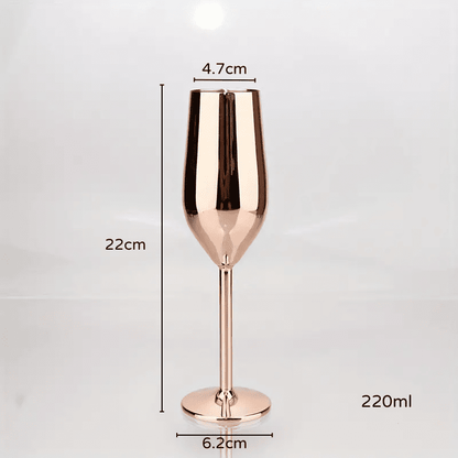 Taça de Champanhe Espumante Colorida de Inox para Bar em Casa