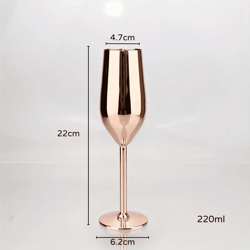 Taça de Champanhe Espumante Colorida de Inox para Bar em Casa