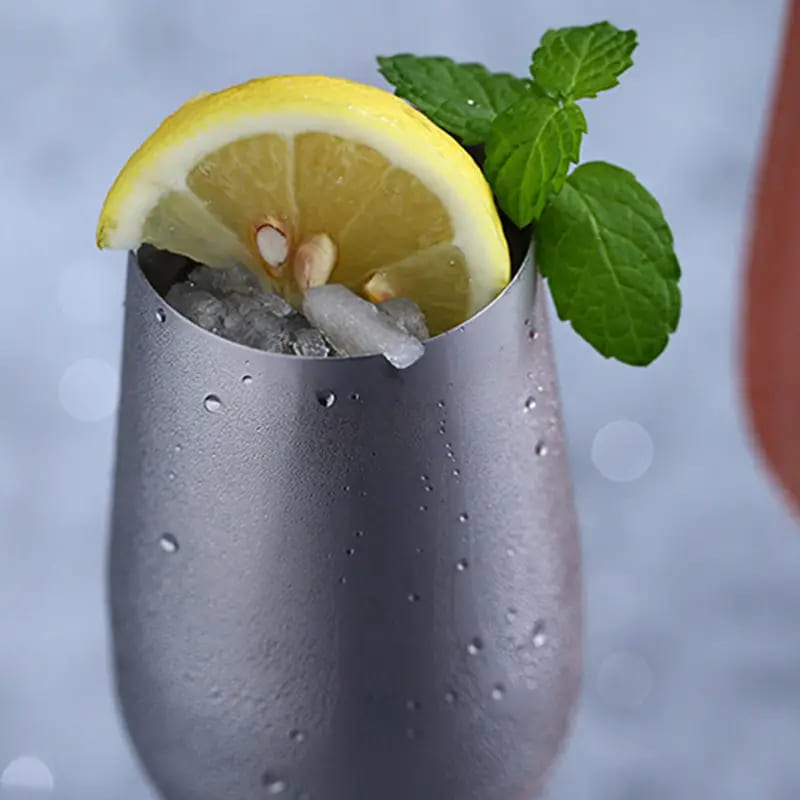 Taça de Champanhe Espumante Colorida de Inox para Bar em Casa