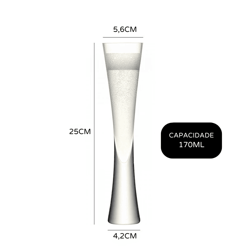 Taça de Champanhe de Cristal para Espumante - Ideal para Bar em Casa