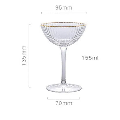 Taça de Vidro para Sobremesa com Borda Dourada - Elegante e Sofisticada