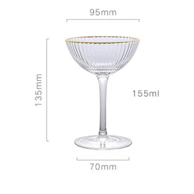 Taça de Vidro para Sobremesa com Borda Dourada - Elegante e Sofisticada