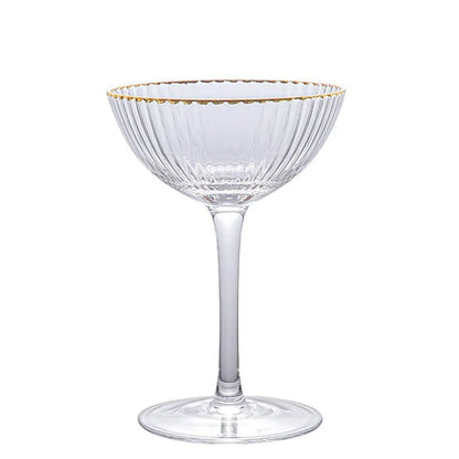 Taça de Vidro para Sobremesa com Borda Dourada - Elegante e Sofisticada