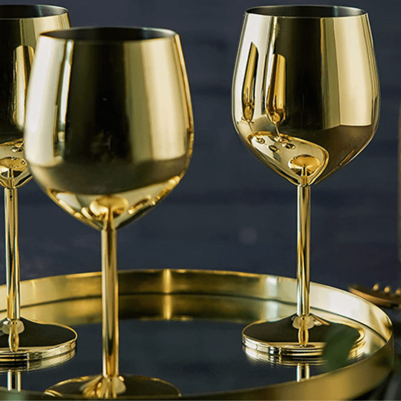 Taça de Vinho Colorida Inox Inquebrável para Bar em Casa