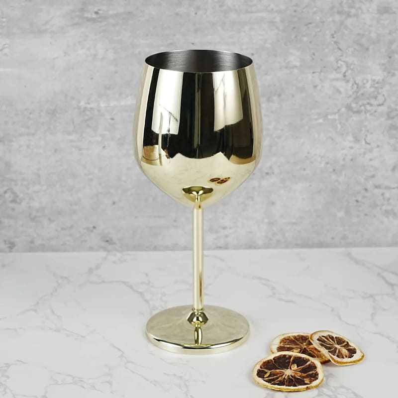Taça de Vinho Colorida Inox Inquebrável para Bar em Casa