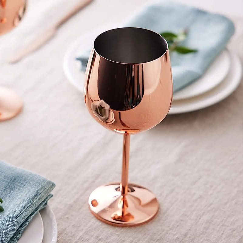 Taça de Vinho Colorida Inox Inquebrável para Bar em Casa