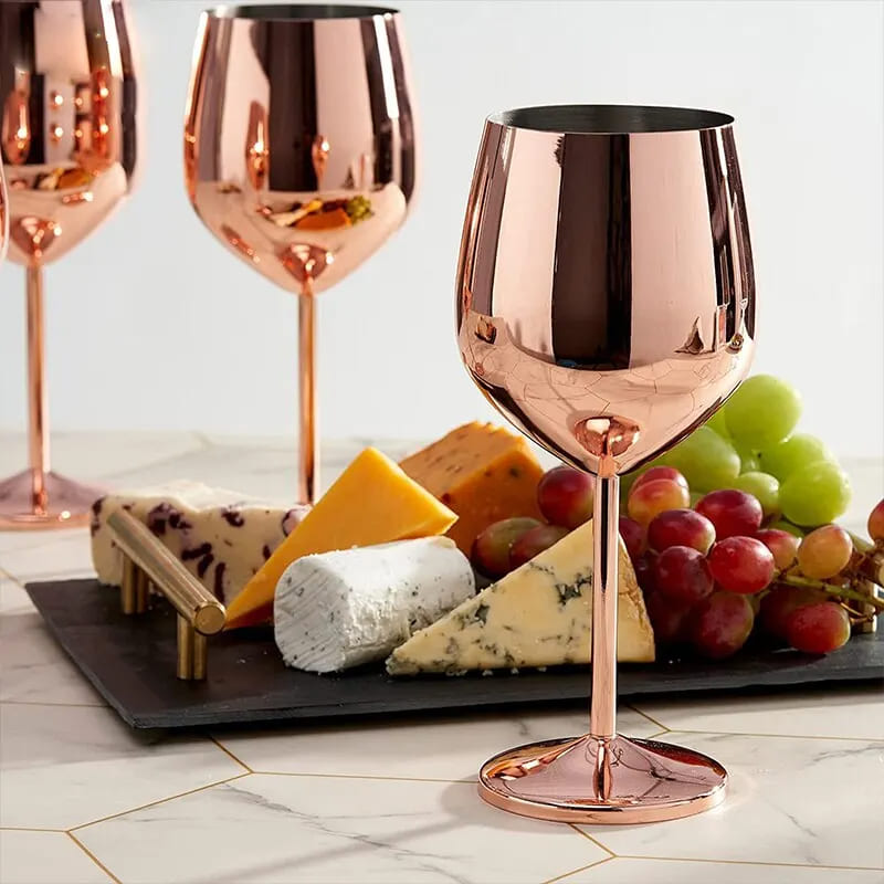 Taça de Vinho Colorida Inox Inquebrável para Bar em Casa