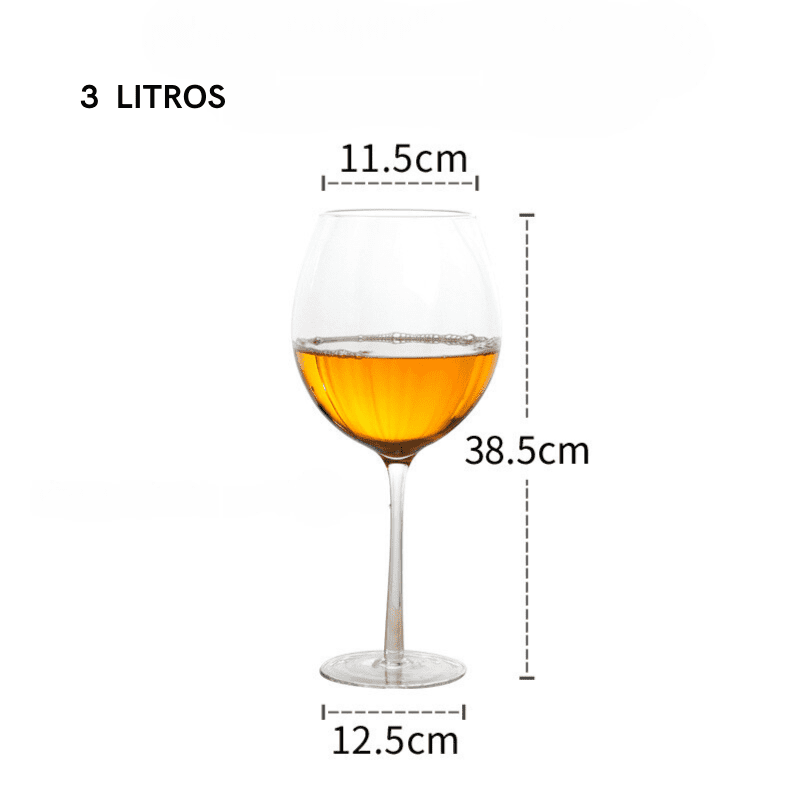 Taça de Vinho Cristal Gigante 3 Litros para Bar em Casa
