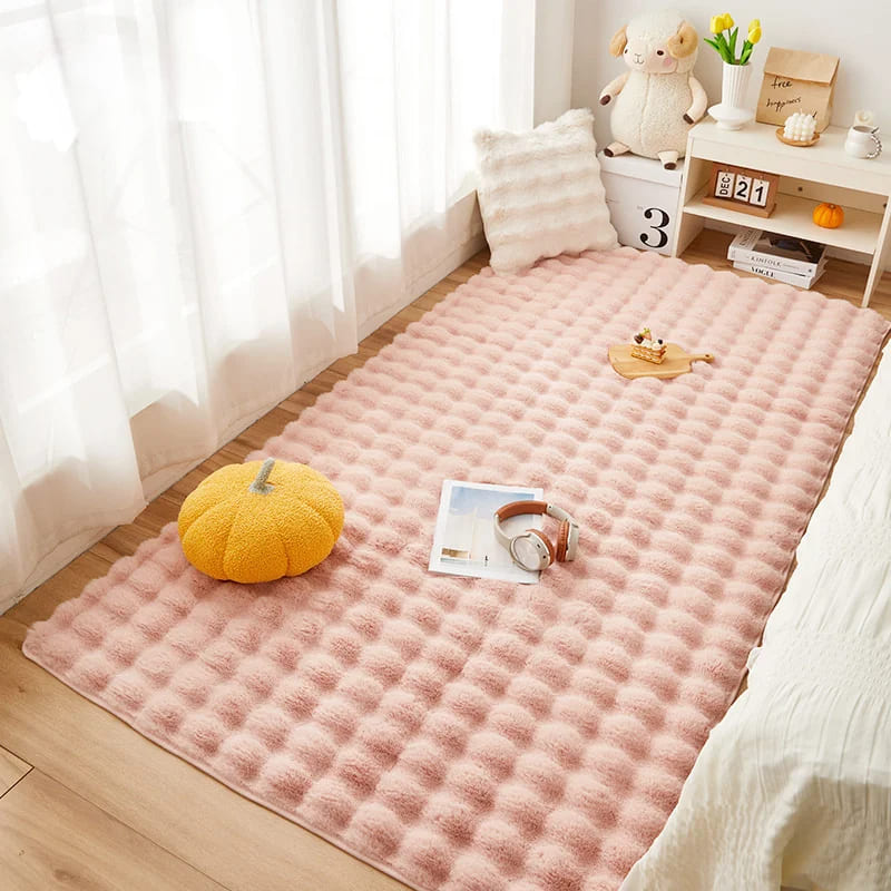 Tapete Antiderrapante Peludo para Sala e Quarto em Pelúcia