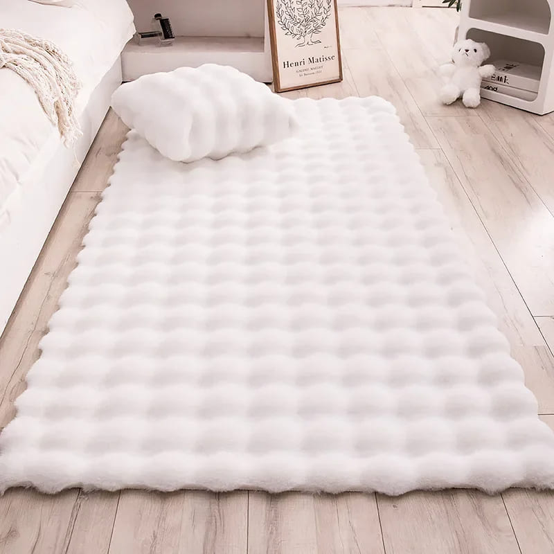 Tapete Antiderrapante Peludo para Sala e Quarto em Pelúcia