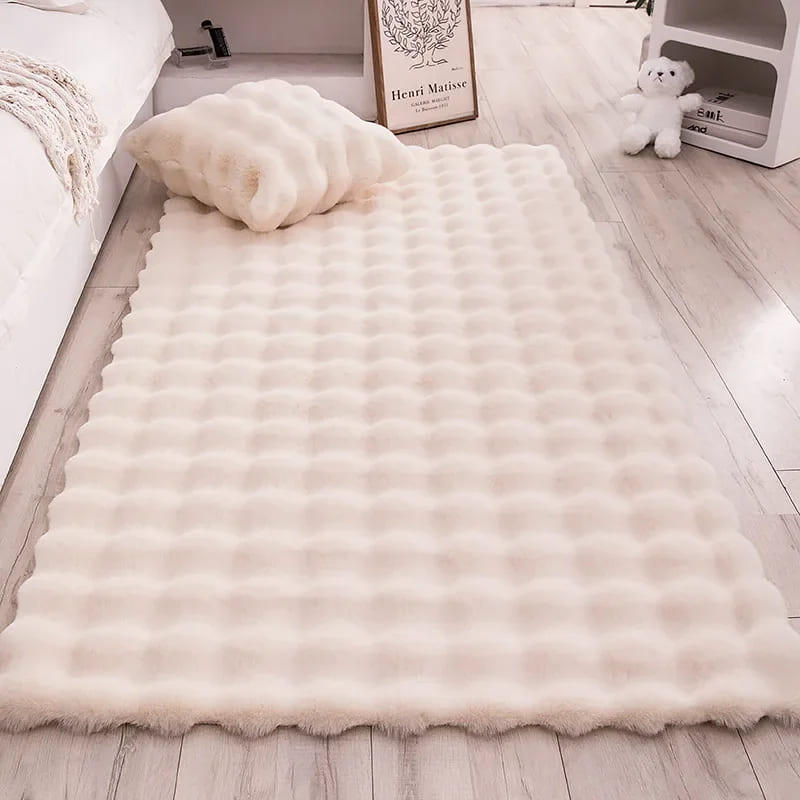 Tapete Antiderrapante Peludo para Sala e Quarto em Pelúcia