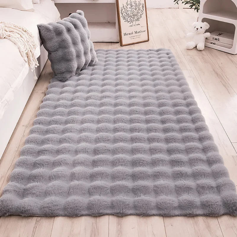 Tapete Antiderrapante Peludo para Sala e Quarto em Pelúcia