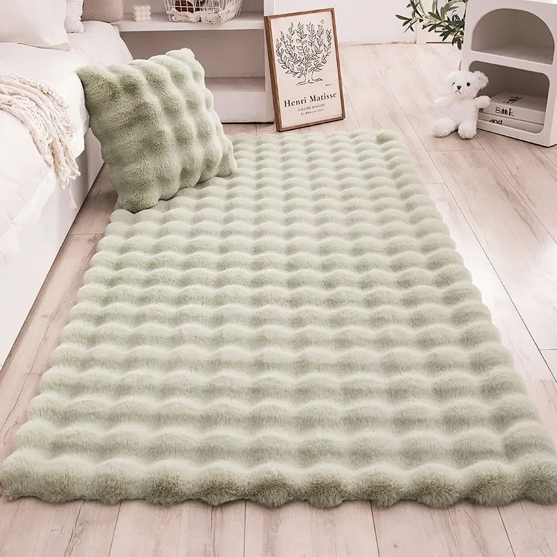 Tapete Antiderrapante Peludo para Sala e Quarto em Pelúcia