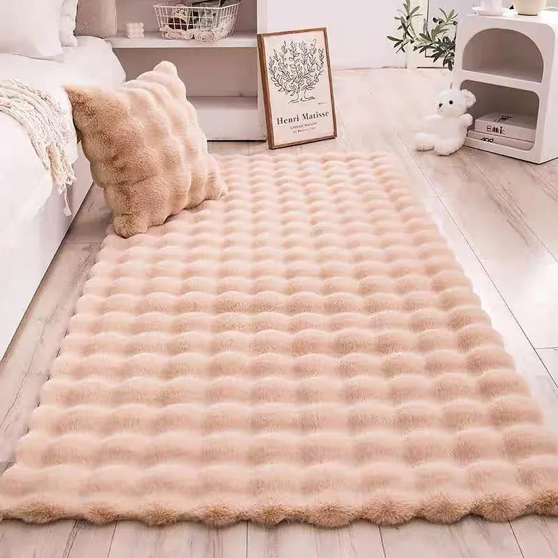 Tapete Antiderrapante Peludo para Sala e Quarto em Pelúcia