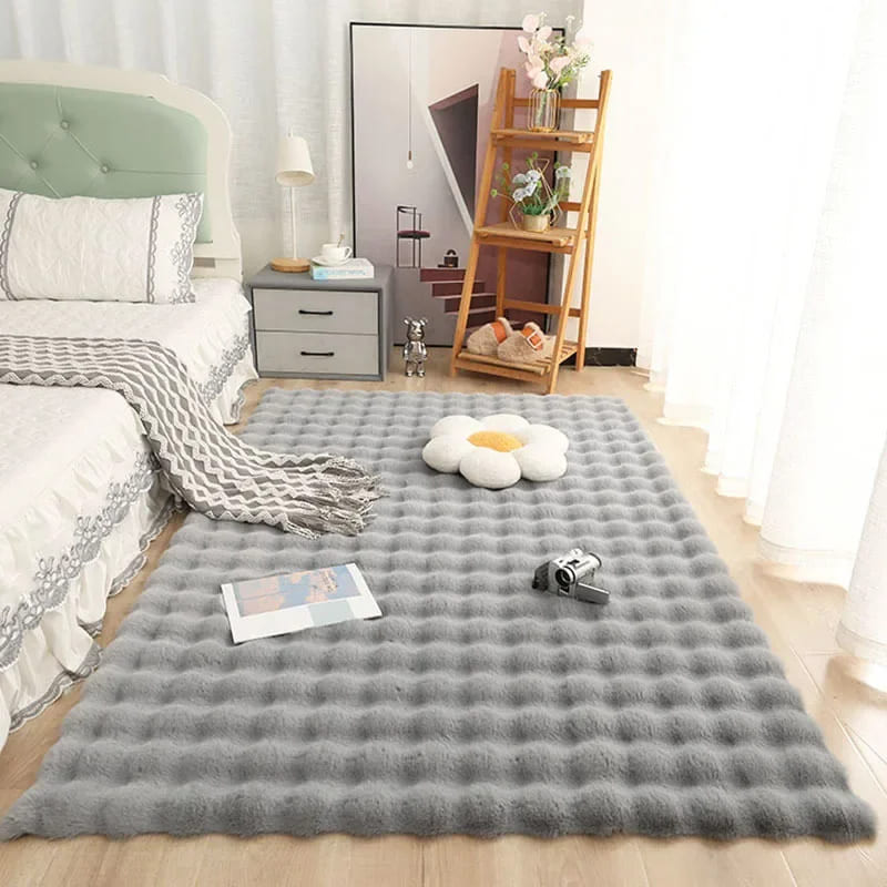 Tapete Antiderrapante Peludo para Sala e Quarto em Pelúcia