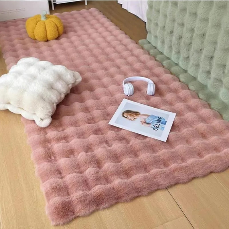 Tapete Antiderrapante Peludo para Sala e Quarto em Pelúcia